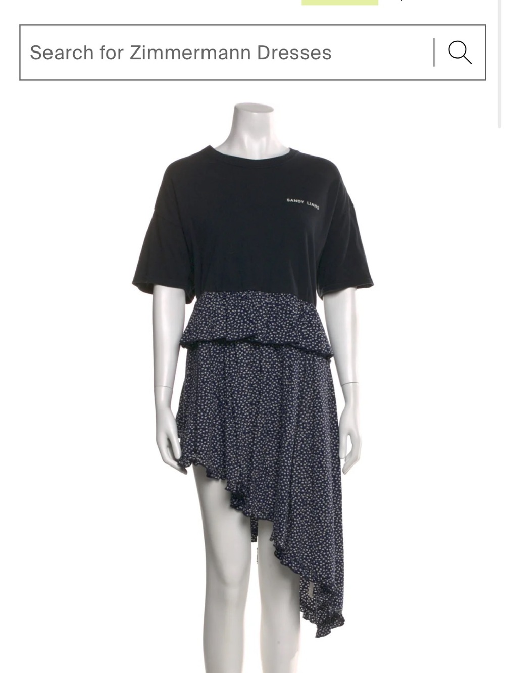 Sandy Liang high low ditzy floral t shirt dress